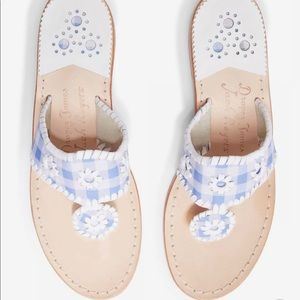 Draper James Jack Rogers Blue Gingham Sandals 8